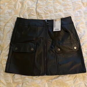 Black Faux Leather Skirt by Blank NYC